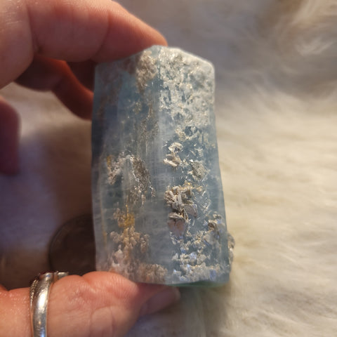 Aquamarine Rough Crystal with Muscovite Specimen AS1