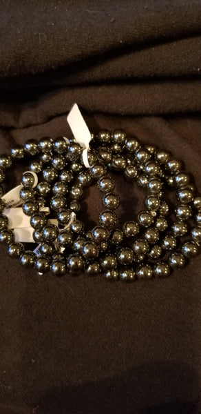 Bracelets - Gemstone - Hematite 8mm Bead bracelet fits up to 7.5 in