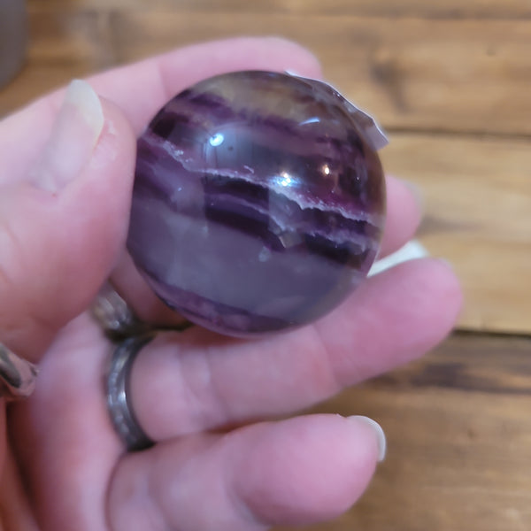 Spheres - Purple & White Flourite Sphere 40mm FS3