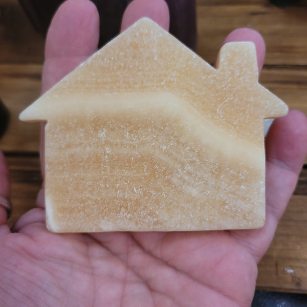 Carvings - Honey Calcite House CH2