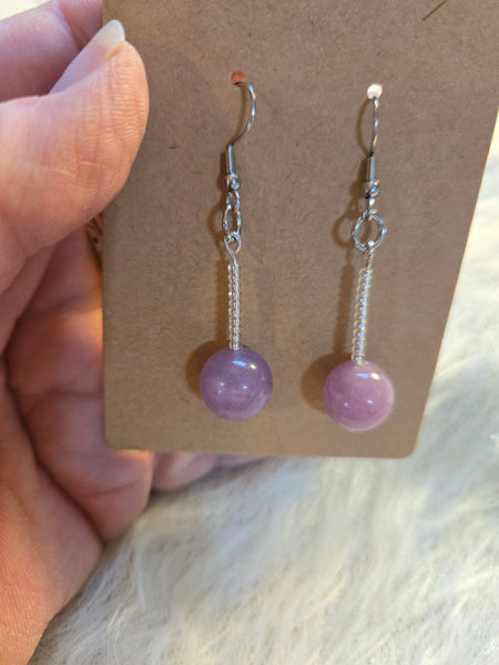 Earrings - Lavender Jade and Miyuki Bead Earrings (only)  Handcrafted by Jules 🩷 **Separately ** **Limited Edition**