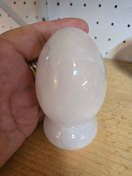 Mangano Calcite Egg with Matching Stand