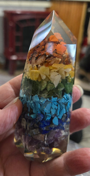 Chakra Orgonite Tower