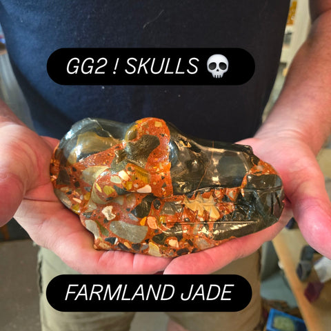 Jade Dinosaur Skull - Farmland Jade