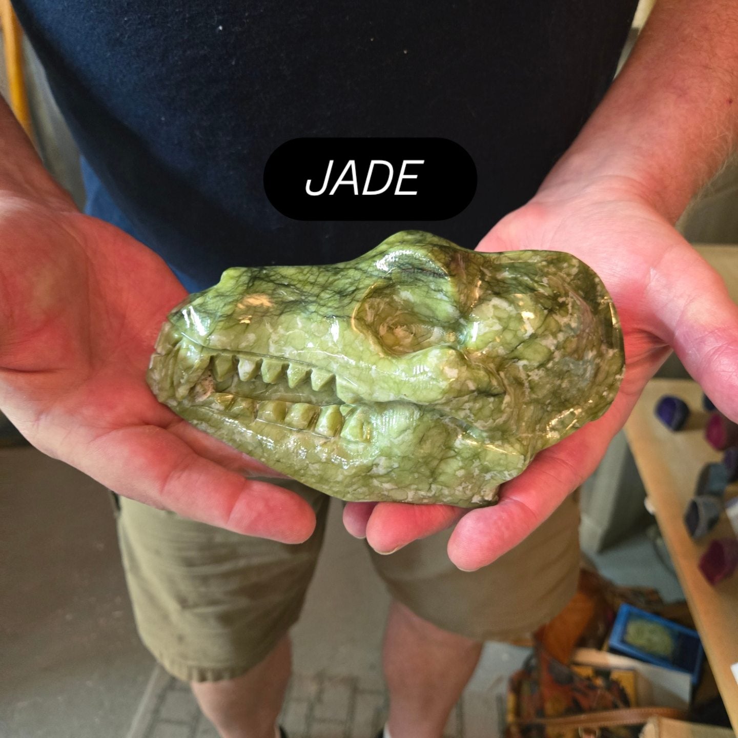 Jade Dinosaur Skull