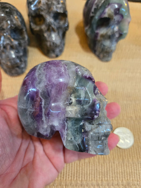 Skulls - Rainbow Flourite Skull 85mm LSK4