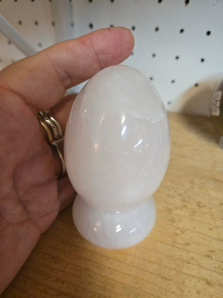 Mangano Calcite Egg with Matching Stand