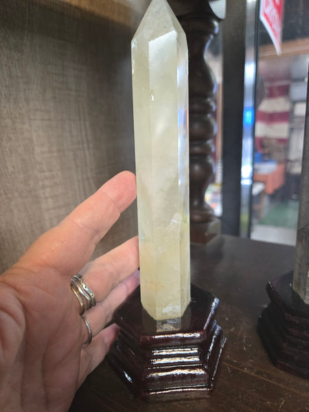 Citrine Tower with Wooden Base