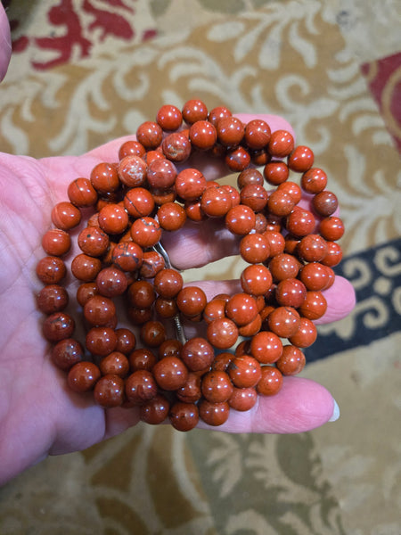 Gemstone Bracelets - Red Jasper 8mm Bead Bracelet