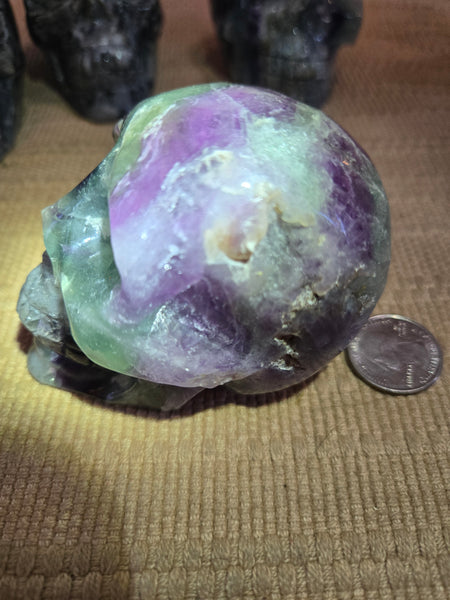 Skulls - Rainbow Flourite Skull 85mm LSK4