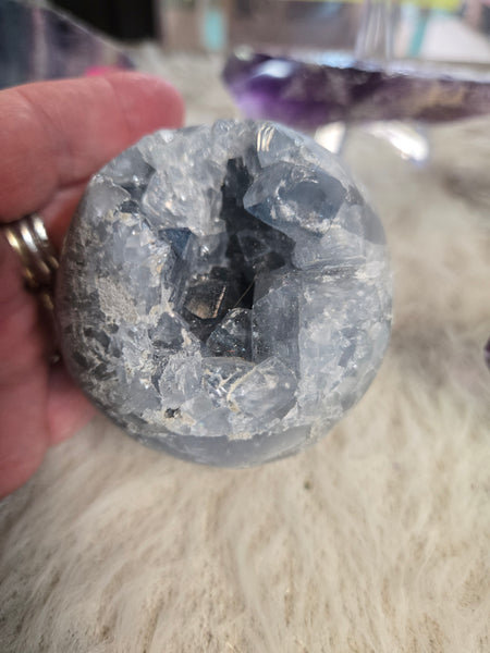Celestite Cluster Geode Sphere C10