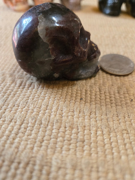 Skulls - Garnet Astrophylite Skull 40mm SK27
