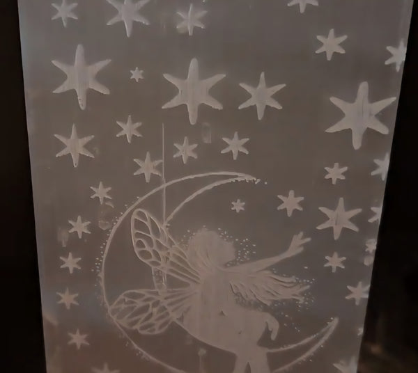 Selenite Fairy Lamp with Cord & LED Light- Random Pull *Limited Quantities*
