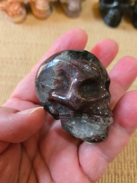 Skulls - Garnet Astrophylite Skull 40mm SK27