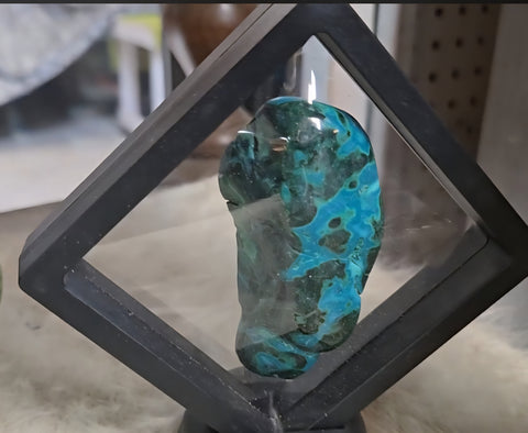 Chrysocolla Specimen in 5in Stand
