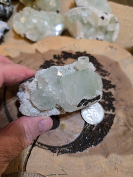 Green Apophyllite Crystal AC3 Rare