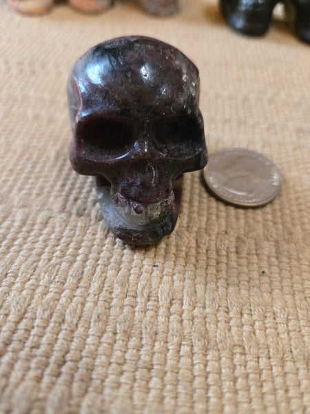 Skulls - Garnet Astrophylite Skull 40mm SK27