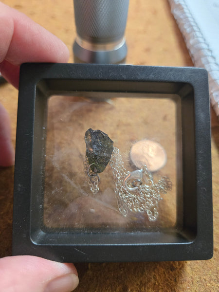 Moldavite 1.8 grams on 20in 925 silver Chain