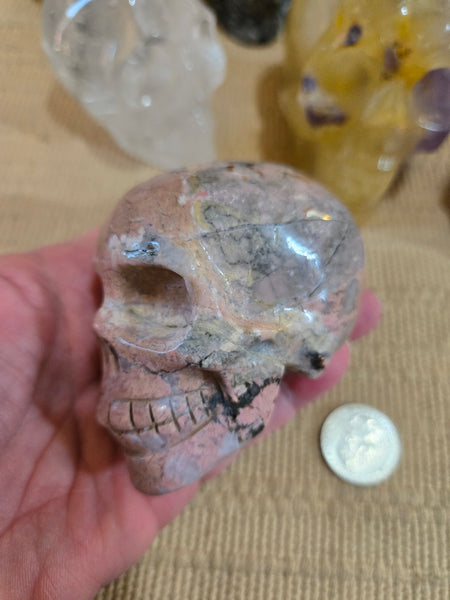 Skulls - Rhodonite Skull 80mm LSK8