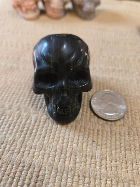 Skulls - Black Tourmaline Skull 40mm SK30