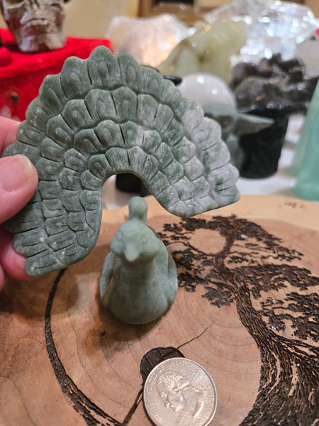 Carvings - JADE Peacock P2