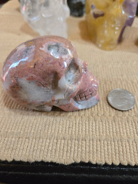Skulls - Rhodonite Skull 80mm LSK8