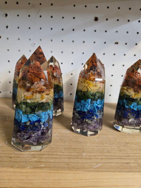 Chakra Orgonite Tower