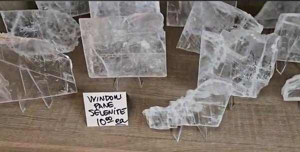 Window Pane Selenite Slabs with Stand - Charging Plates - random pull