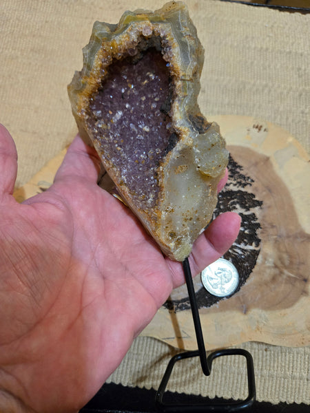 Rose Amethyst Geode on Pin A4
