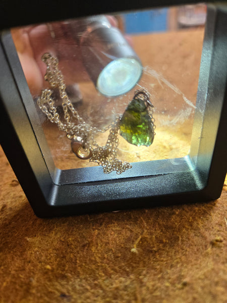 Moldavite 1.8 grams on 20in 925 silver Chain