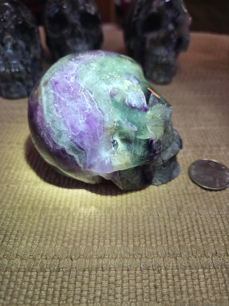 Skulls - Rainbow Flourite Skull 85mm LSK4