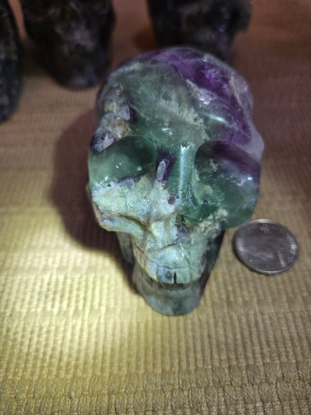 Skulls - Rainbow Flourite Skull 85mm LSK4