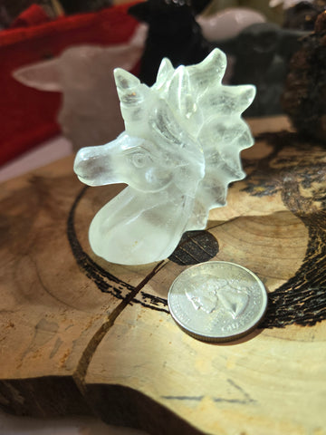 Carvings - Quartz Unicorn Head QU2