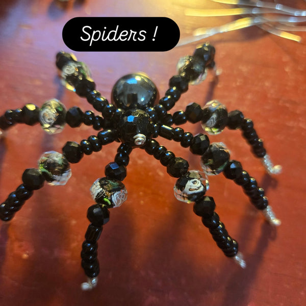 Spider by Jules- Hematite & Black Faceted Tourmaline
