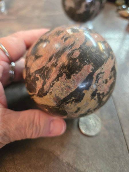 Spheres - Rhodonite Sphere RH1 80mm
