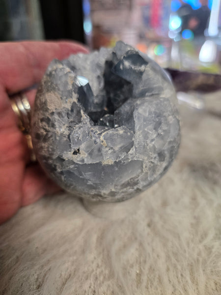 Celestite Cluster Geode Sphere C10