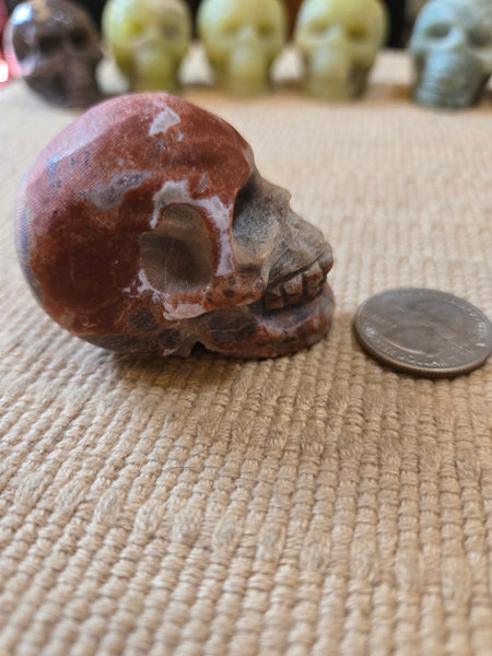 Skulls - Red Crazy Lace Agate 40mm SK28