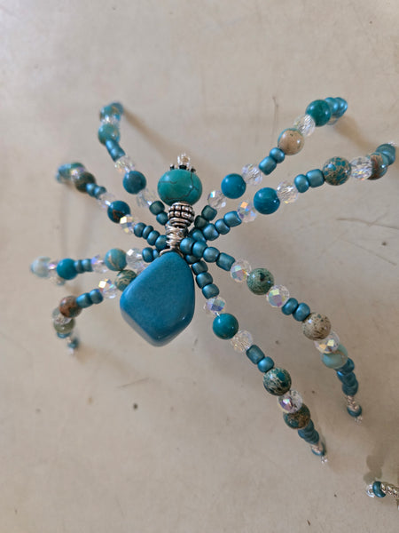 Turquoise Spider with Imperial Jasper Legs - handmade by Jules