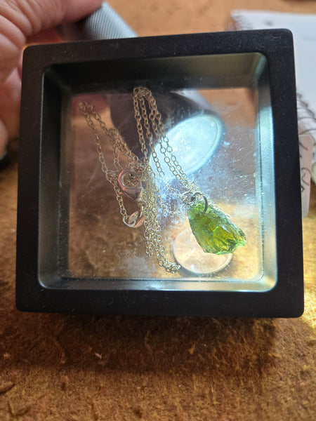 Moldavite 1.8 grams on 20in 925 silver Chain