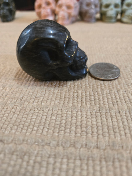 Skulls - Black Tourmaline Skull 40mm SK7