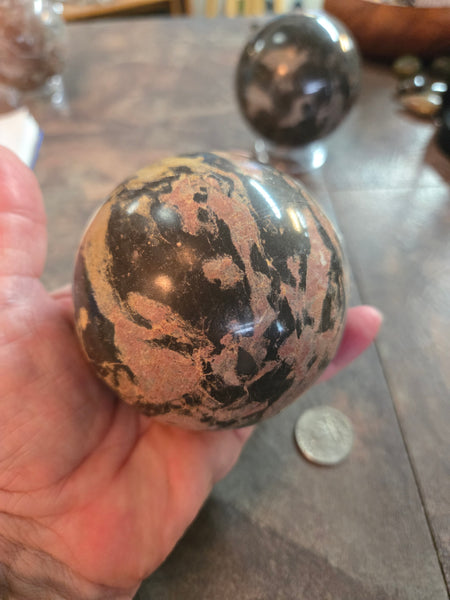 Spheres - Rhodonite Sphere RH1 80mm