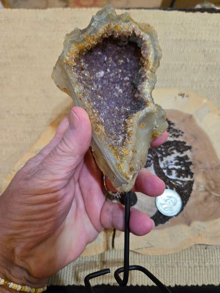 Rose Amethyst Geode on Pin A4