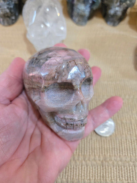 Skulls - Rhodonite Skull 80mm LSK7