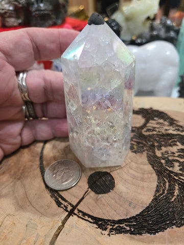 Aura Crackle Quartz Point KQ1