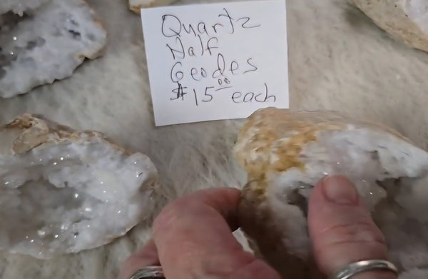Quartz Crystals in Half Geode - Random Pull
