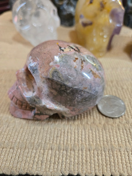 Skulls - Rhodonite Skull 80mm LSK8