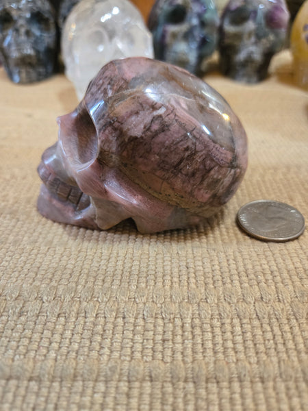 Skulls - Rhodonite Skull 80mm LSK7
