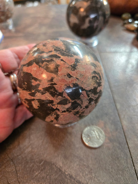 Spheres - Rhodonite Sphere RH1 80mm