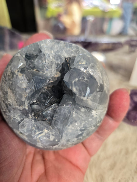 Celestite Cluster Geode Sphere C10