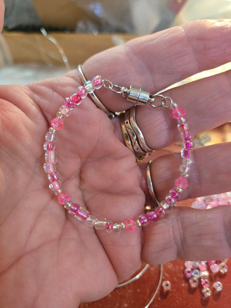 Bracelets- The Ava Collection - Little Girl Bracelet- Seed Bead - Czech Glass - Magnetic Clasp